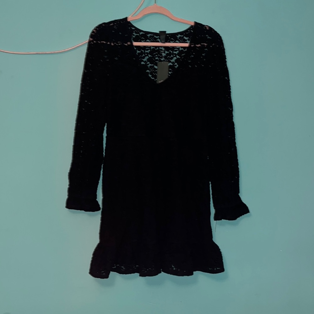 black velvety floral print Wild Fable dress